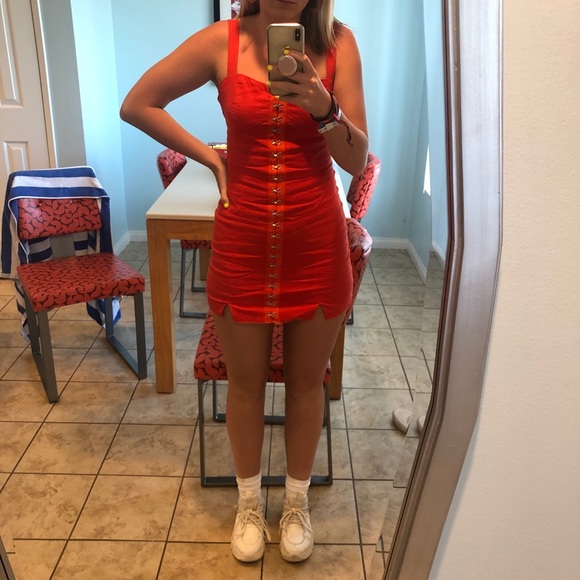 Elle A. Salmon Dress - Size L (fits like M) - Picture 2 of 2